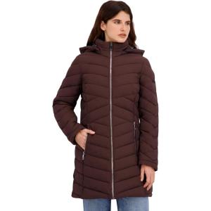 imageNautica Womens 34 Length Light Weight PufferEspresso