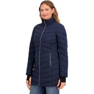 imageNautica Womens 34 Length Light Weight PufferNavy Seas