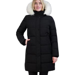 imageNautica womens Heavyweight Puffer Jacketfaux Furlined Hood Wind Waterresistant Winter CoatBlack