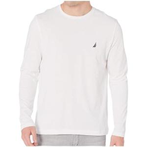 imageNautica Mens JClass Logo Long Sleeve TShirtBright Wht