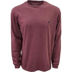 imageNautica Mens JClass Logo Long Sleeve TShirtBurgundy Heather