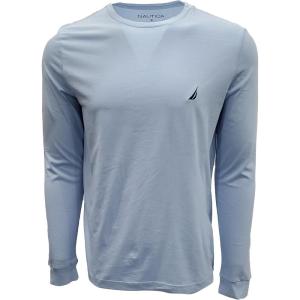 imageNautica Mens JClass Logo Long Sleeve TShirtCrystal Baby Blue