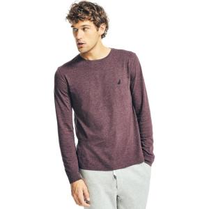 imageNautica Mens JClass Logo Long Sleeve TShirtGlory Red Heather