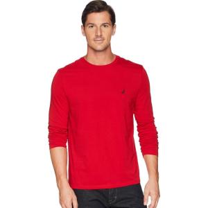 imageNautica Mens JClass Logo Long Sleeve TShirtNautica Red