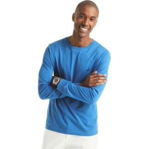 imageNautica Mens JClass Logo Long Sleeve TShirtNew Delft Blue