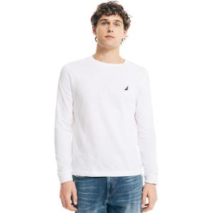 imageNautica Mens JClass Logo Long Sleeve TShirtOptic White