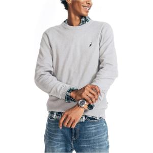 imageNautica Mens JClass Logo Long Sleeve TShirtSharkfin Grey