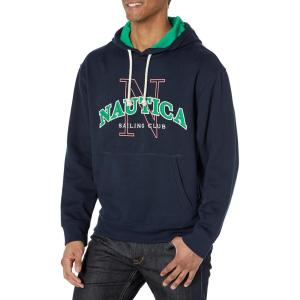 imageNautica Mens Sustainably Crafted Logo HoodieNavy