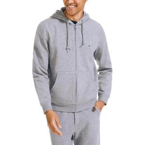 imageNautica mens Mens Anchor Fleece Fullzip HoodieStone Grey Heather