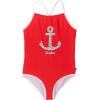 imageNautica Girls OnePiece Swimsuit with UPF 50 Sun Protection Quick Drying Bathing SuitFiery Red Anchor