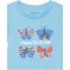 imageNautica Girls Short Sleeve TShirt with Fun Graphic Design Cotton Tee with Tagless InteriorBlue Butterflies