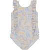 imageNautica Girls OnePiece Swimsuit with UPF 50 Sun Protection Quick Drying Bathing SuitWhite Shell Ruffle