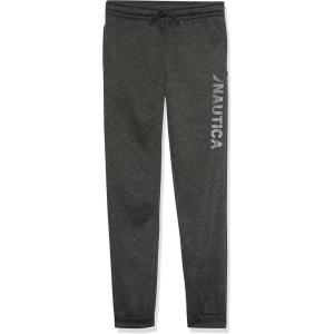 imageNautica Boys Fleece Jogger SweatpantsStacked Coal Heather