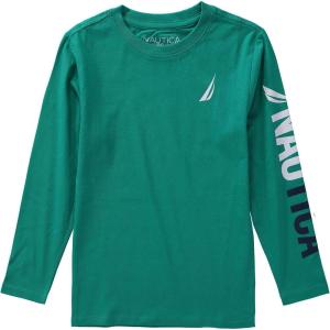 imageNautica Boys Long Sleeve Screen Print Graphic TShirtGreen Lake 2c Icon