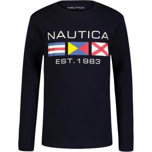 imageNautica Boys Long Sleeve Screen Print Graphic TShirtIcon Sport Navy