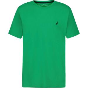 imageNautica Boys Short Sleeve Solid VNeck TShirt Soft Comfortable Relaxed FitBright Green