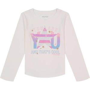 imageNautica Girls Long Sleeve Graphic TShirtBright White Star