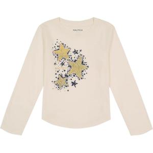 imageNautica Girls Long Sleeve Graphic TShirtEgret Shooting Stars