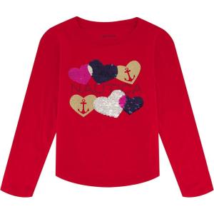 imageNautica Girls Long Sleeve Graphic TShirtRed Heart Anchor