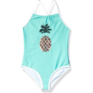 imageNautica Girls OnePiece Swimsuit with UPF 50 Sun Protection Quick Drying Bathing SuitCockatoo Pineapple