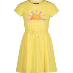 imageNautica Girls Short Sleeve Jersey Tee Dress with Elastic Cinched Waist Fun Designs ampamp ColorsAspen Gold