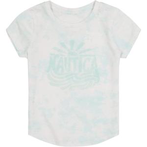 imageNautica Girls Short Sleeve TShirt with Fun Graphic Design Cotton Tee with Tagless InteriorBlue Light Tiedye