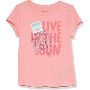 imageNautica Girls Short Sleeve TShirt with Fun Graphic Design Cotton Tee with Tagless InteriorConch Shell Sun