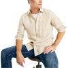 imageNautica Mens Nautica Sustainably Crafted Classic Fit Linen ShirtSandy Bar