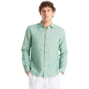 imageNautica Mens Nautica Sustainably Crafted Classic Fit Linen ShirtDeck Frosty Spruce