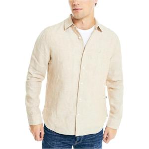 imageNautica Mens Nautica Sustainably Crafted Classic Fit Linen ShirtSandy Bar