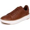 imageNautica Mens Casual Court Fashion Sneakers Classic LowTop LaceUp Shoes Comfortable Everyday Walking Style with Durable Outsole and Vegan Leather UpperCognacdonley