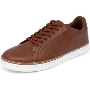 imageNautica Mens Casual Court Fashion Sneakers Classic LowTop LaceUp Shoes Comfortable Everyday Walking Style with Durable Outsole and Vegan Leather UpperCognacjalad