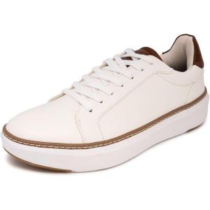 imageNautica Mens Casual Court Fashion Sneakers Classic LowTop LaceUp Shoes Comfortable Everyday Walking Style with Durable Outsole and Vegan Leather UpperWhite Tandonley