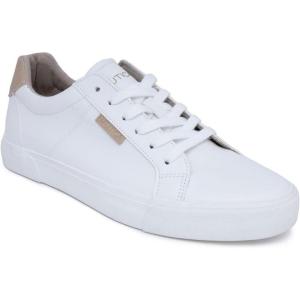 imageNautica Mens Casual LaceUp Sneakers Classic LowTop Fashion Shoes with Sleek Everyday StyleCreedewhite Tan