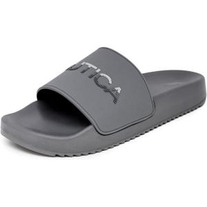 imageNautica Mens Slide Sandals  Comfortable SlipOn Pool ampamp Beach Shoes with Cushioned Footbed for Casual WearNavytibir