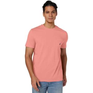 imageNautica Mens Classic Fit Pocket TShirtPale Coral Red