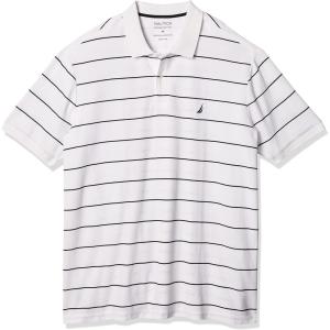 imageNautica Mens Classic Short Sleeve Striped Polo ShirtBright White