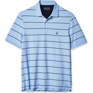 imageNautica Mens Classic Short Sleeve Striped Polo ShirtNoon Blue