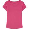 imageNautica Girls Short Sleeve VNeck TShirt Solid Cotton Blend Tee with Tagless InteriorCarmine Rose