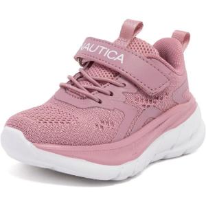 imageNautica Kids Fashion Sneaker Athletic Running Shoe with One Strap Boys  GirlsToddlerLittle KidMauve Whitemaxim