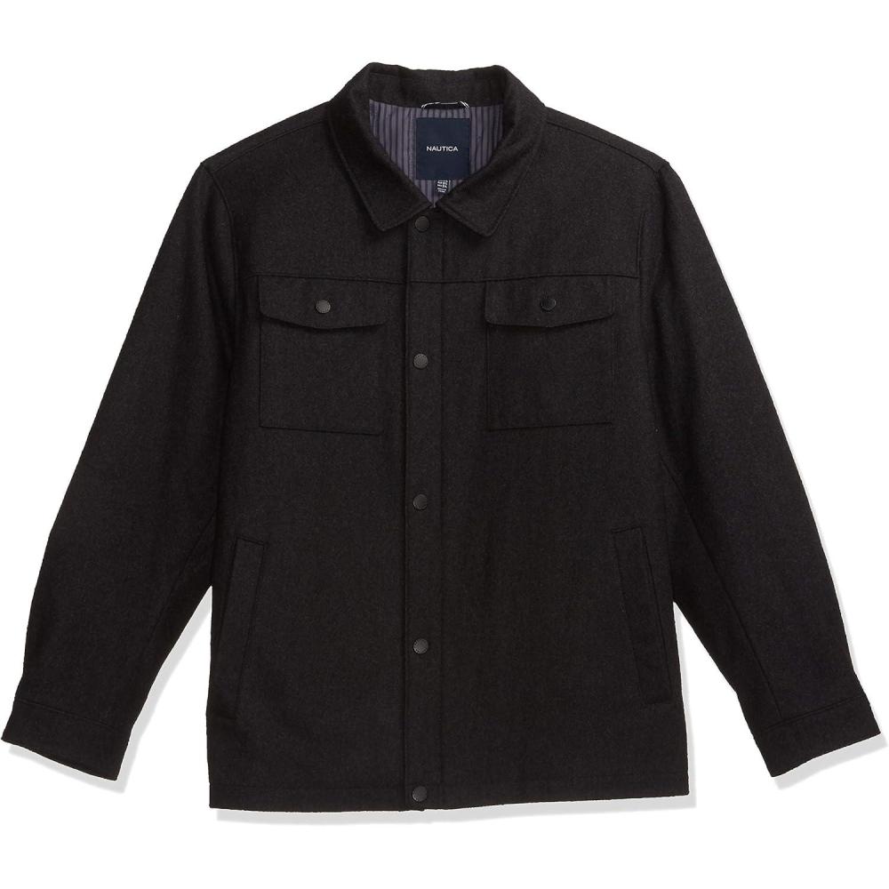 imageNautica Mens Big Wool Peacoat  SizesSmoke Gray