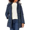 imageNautica womens Long Stretch Puffer Jacket  Heavyweight Winter Coat Hood ampamp Side OpeningNavy