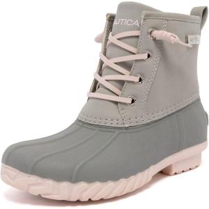 imageNautica Girls Duck Boot Winter Waterproof Insulated Snow Boot for Toddler and YouthGrey Frost