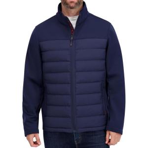 imageNautica Mens 100 Percent Polyester Open Bottom with Knit Trim Inside CollarNavy Seas