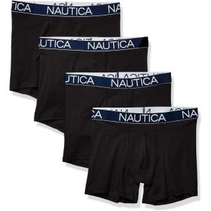 imageNautica mens Cotton Stretch 4 Pack Boxer BriefBlack