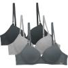 imageNAUTICA Womens 3Pack Bras Cotton Blend Light Lift Everyday TShirt Bra SetMoon RayMd Heather GreyChainmetal