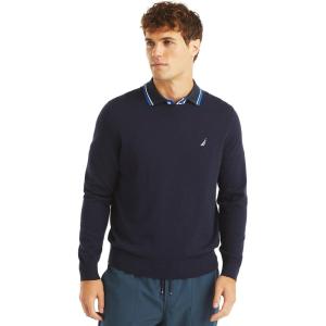 imageNautica Mens Nautica Mens JClass Logo Long Sleeve TShirtFrench Navy