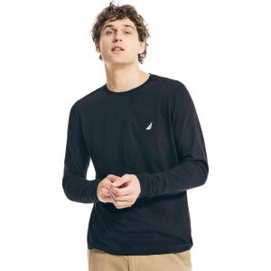 imageNautica Mens Nautica Mens JClass Logo Long Sleeve TShirtNight Black