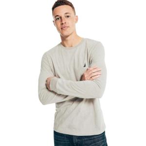 imageNautica Mens Nautica Mens JClass Logo Long Sleeve TShirtSmoke Grey Heather