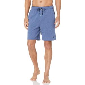 imageNautica Mens Soft Knit Elastic Waistband Sleep Lounge ShortBlue Indigo Heather